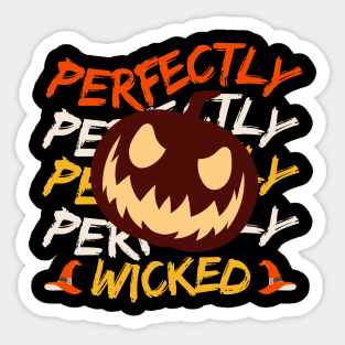 Perfectly Wicked Halloween Pumpkin Sticker